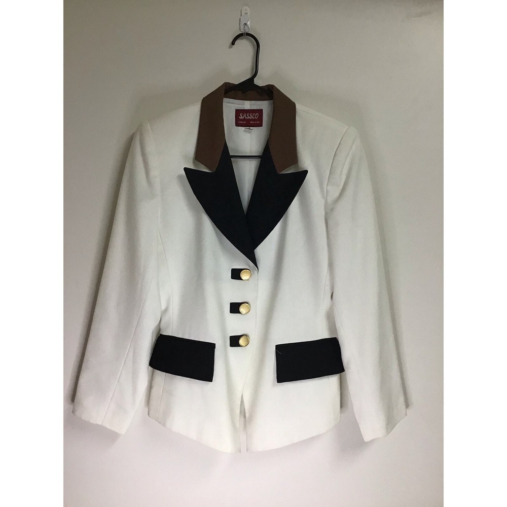 Sassco White Blazer Women's Size 8